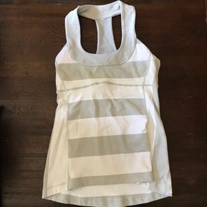 Lululemon Grey and White Tank Top